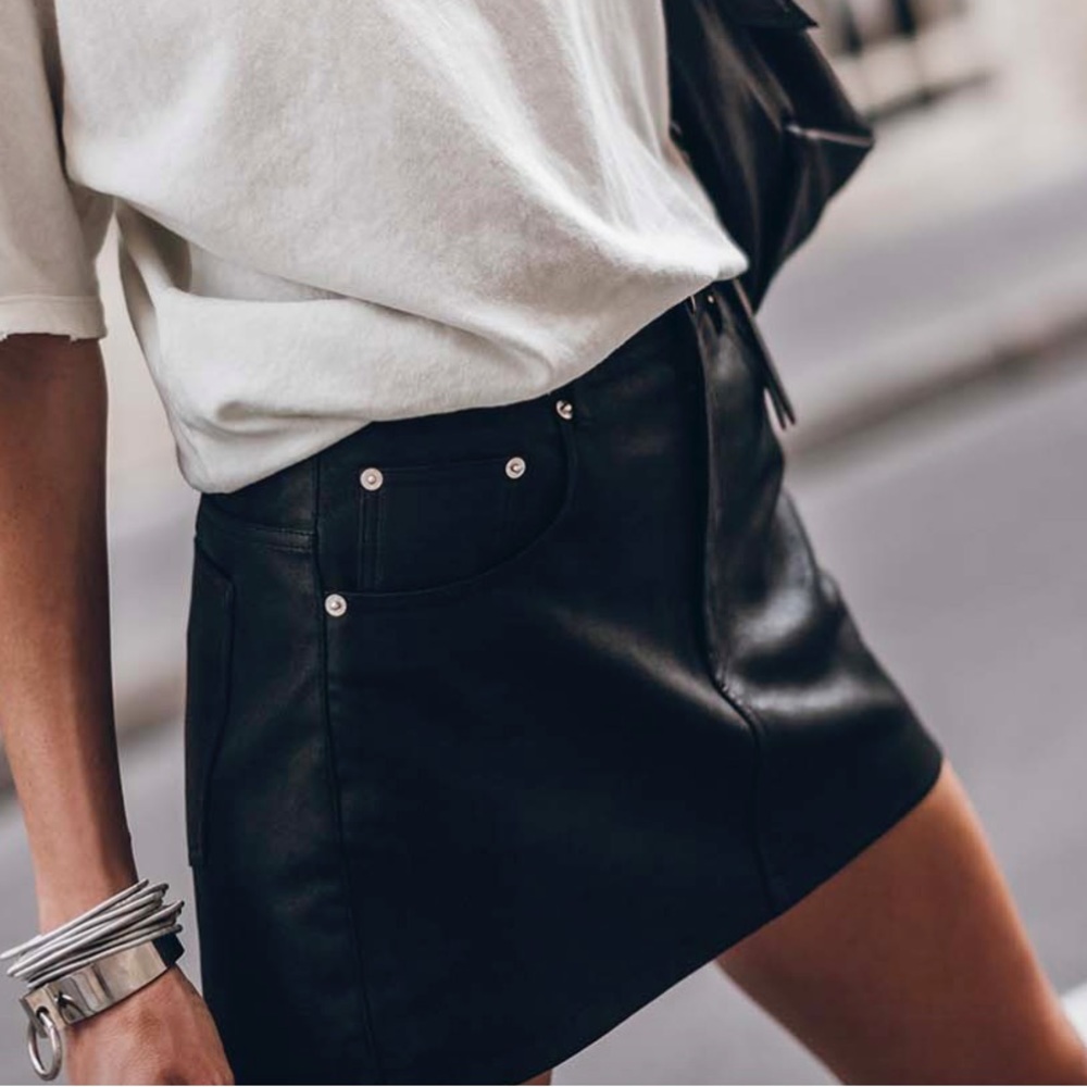 Leather Black Mini Skirt